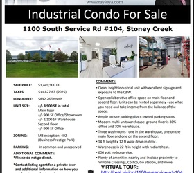 1100 South Service Road, Unit 104, Hamilton, ON L8E 0C5